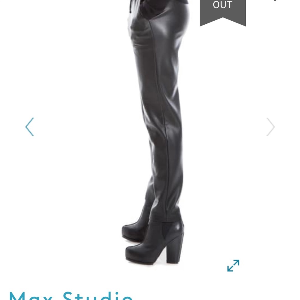 Faux leather drawstring pants